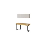 Zestawy mebli dla dzieci - Młodzieżowe Biurko z Szafką Wiszącą SET-10A Teen Flex Lenart Hikora Naturalna, Silk Flou, Raw Steel - miniaturka - grafika 1