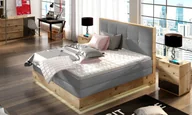 Łóżka - DomoHome Łóżko na sprężynach skrzyniowych Łóżko do sypialni Idealne do Twojej sypialni Luksusowe łóżko tapicerowane, rozmiar: 180x200x62cm, model: EndoEtnoAustin17, kolor: jasnoszary - miniaturka - grafika 1