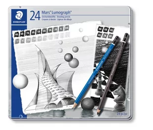 Zestaw ołówków Mars Lumograph, 12B-10H, 24 sztuki, Staedtler - Ołówki - miniaturka - grafika 1