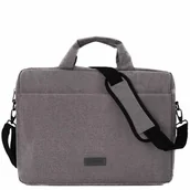 Torby na laptopy - Torba na laptopa 15,6" materiałowa szara męska damska KA420 - miniaturka - grafika 1
