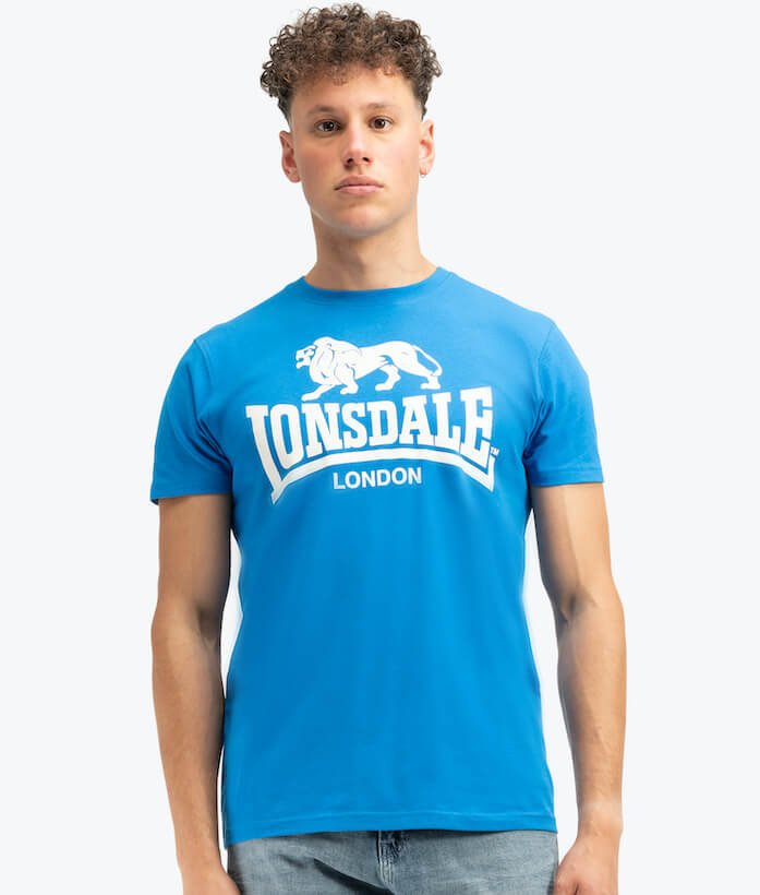 T-shirt LONSDALE LOGO niebieski -L