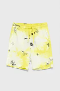 Spodnie i spodenki dla chłopców - Benetton United Colors of United Colors of szorty bawełniane dziecięce kolor żółty - grafika 1