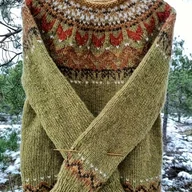 Swetry damskie - TEMU Elegancki sweter damski z okrągłym dekoltem, 100% poliestrowy materiał z dzianiny, jesienno-zimowy wzór w kolorze bloków, waga 350g/m², styl - miniaturka - grafika 1