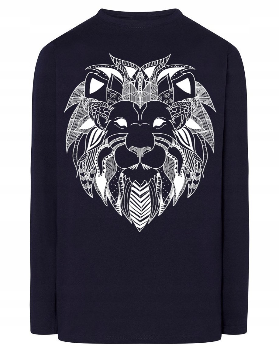 Longsleeve męski fajny nadruk głowa LEW r.5XL
