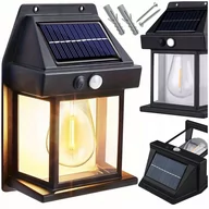 Lampy ogrodowe - LAMPA SOLARNA KINKIET ŻARÓWKA ELEWACYJNA OGRODOWA CZUJNIK RUCHU ZMIERZCHU - miniaturka - grafika 1