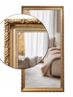 Lustra - Ekskluzywne lustro w drewnianej ZŁOTEJ ramie wysoka jakość 150x50 e1 - miniaturka - grafika 1