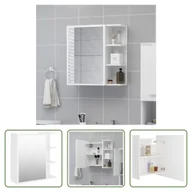 Szafki łazienkowe - The Living Store Szafka łazienkowa z lustrem biała 62,5x20,5x64 cm Materiał drewnopochodny - miniaturka - grafika 1