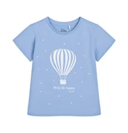 Bluzki dla niemowląt - T-shirt dla dziecka do 2 lat, z napisem Lecę do mamy, błękitny - miniaturka - grafika 1