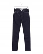 Spodnie damskie - LACOSTE SPODNIE JEANSOWE GRANATOWE RURKI S VAG - miniaturka - grafika 1