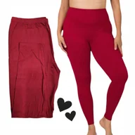 Legginsy - Leginsy bambus duże bordo klasyczne wysoki stan 10XL bawełna długie - miniaturka - grafika 1