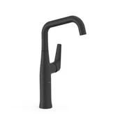 Baterie wannowe i prysznicowe - Bateria umywalkowa Tres Fuji wysoka czerń matowa 28164701NM - miniaturka - grafika 1