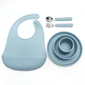 Zestawy naczyń dla dzieci - Zestaw Naczyń Silikonowych [Kolor Niebieski] - miniaturka - grafika 1