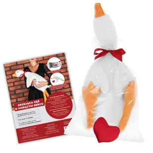 Grzejąca Gęś o Gorącym Sercu XL 90 cm - prezent ślubny, walentynkowy - Księgarnia OUTLET - miniaturka - grafika 1