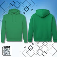 Bluzy męskie - Bluza uniwersalna typu kangurka z kapturem bez nadruku rozmiar 2XL zielona 320g bawełny - miniaturka - grafika 1