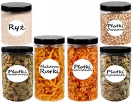 Pojemniki kuchenne - Pojemniki na żywność słoik zestaw kuchenny słoików 6 sztuk + etykiety - miniaturka - grafika 1