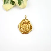 Naszyjniki - Zawieszka srebrna- Złota róża duża - miniaturka - grafika 1