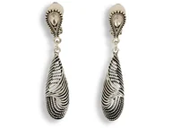 Kolczyki - Klipsy do uszu srebrne z jasnym oczkiem - miniaturka - grafika 1