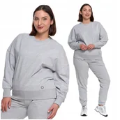 Bluzy damskie - Klasyczna BLUZA DAMSKA Gładka Bez Kaptura Szara Przez Głowę MORAJ L - miniaturka - grafika 1