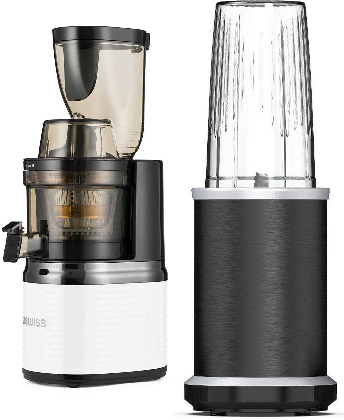 Wyciskarka wolnoobrotowa 4Swiss BM202 white + blender NB102