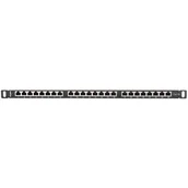 Akcesoria do szaf serwerowych - Lanberg Patch panel 24port 0.5U CAT.5e Ekranowany Czarny PPS5-0024-B - miniaturka - grafika 1