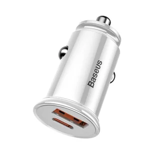 Baseus Circular PPS inteligentna ładowarka samochodowa z portami USB Quick Charge 4.0 QC 4.0 i USB-C PD 3.0 SCP biały (CCALL-YS02) - Ładowarki samochodowe - miniaturka - grafika 2