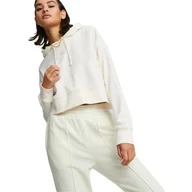 Bluzy sportowe damskie - Bluza z kapturem Puma Classics Cropped Hoodie, Kobiety - miniaturka - grafika 1