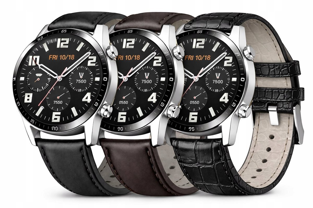 ZESTAW 3 PASKÓW DO ZEGARKA SKÓRA NATURALNA 22MM