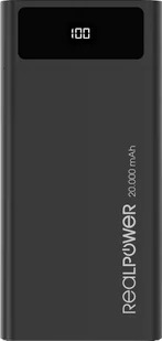 Powerbank Realpower PB-20k 20000mAh Czarny - Powerbanki Powerbank Realpower PB-20k 20000mAh Czarny - Powerbanki - miniaturka - grafika 1