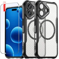 Etui i futerały do telefonów - Etui do iPhone 16do MagSafe, Czarne Matowe, Trwałe, Wzmacniane| + Szkło - miniaturka - grafika 1