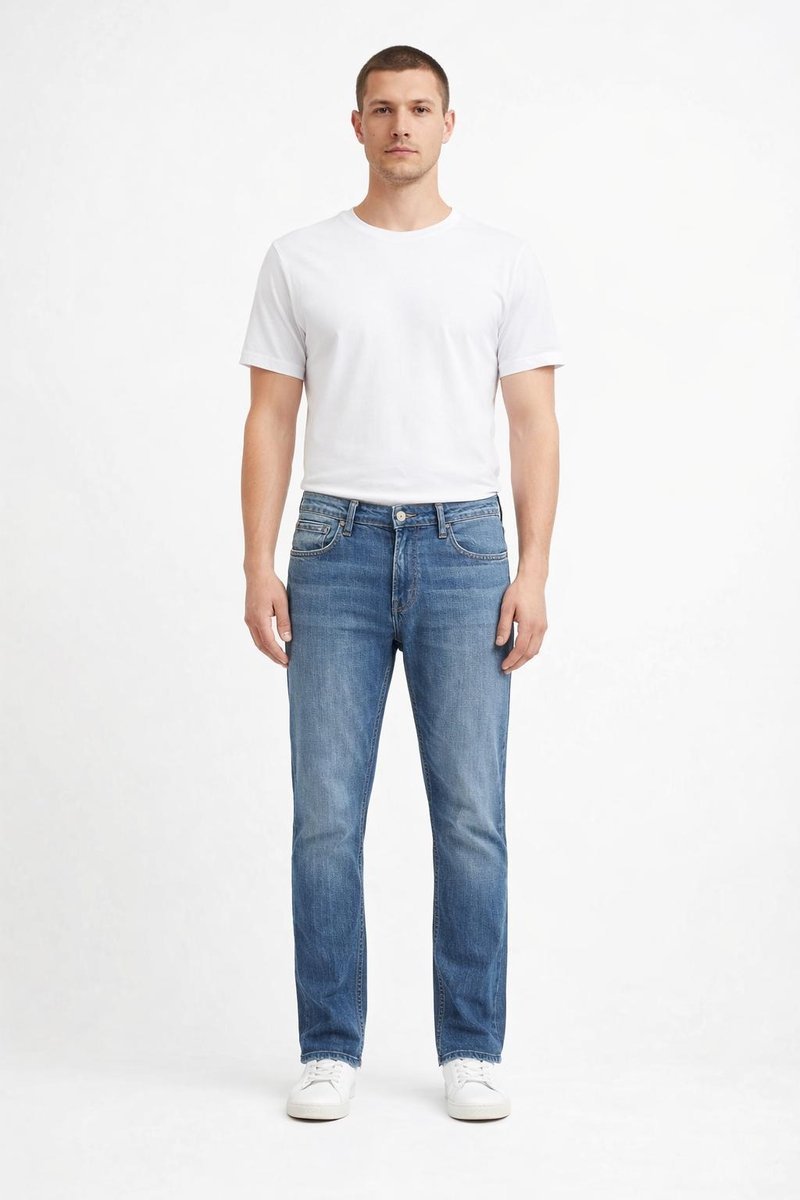 PEPE JEANS JEANSY MĘSKIE PROSTE NIEBIESKIE Z PRZETARCIAMI 33/32 AWA