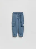 Spodenki dla niemowląt - Reserved - Bawełniane joggery cargo - niebieski - miniaturka - grafika 1