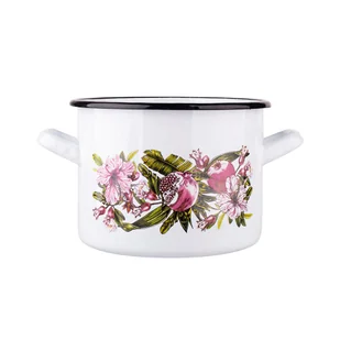 Garnek prosty, SILESIA, hibiskus, biały, 14x18 cm, 3,3l - Garnki - miniaturka - grafika 1