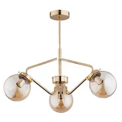 Oprawy, klosze i abażury - Alfa Lampa wisząca BARSUM złota 3x40W E14 - miniaturka - grafika 1