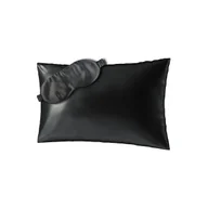Pościel - Ailoria, Zestaw Beauty Sleep maska na sen + poszewka na poduszkę 40x60 cm, czarny - miniaturka - grafika 1