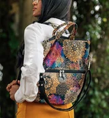 Torebki damskie - Plecak / torba 2 w 1 z weluru tapicerskiego MANDALE - miniaturka - grafika 1