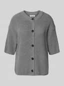 Swetry damskie - Kurtka z dzianiny o luźnym kroju z czystej bawełny - miniaturka - grafika 1