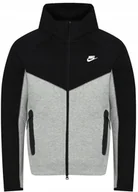Bluzy męskie - NIKE - BLUZA MĘSKA - FB7921-064 szara czarna z zamkiem - miniaturka - grafika 1