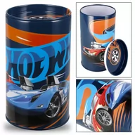 Skarbonki - Hot Wheels Metalowa skarbonka, okrągła skarbonka dla chłopca STARPAK - miniaturka - grafika 1
