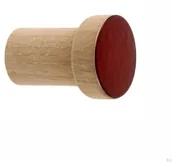 Wieszaki i stojaki - Wieszak ścienny Simple Drewniany Emaliowany Ciemny Czerwony - Olej Biały - miniaturka - grafika 1