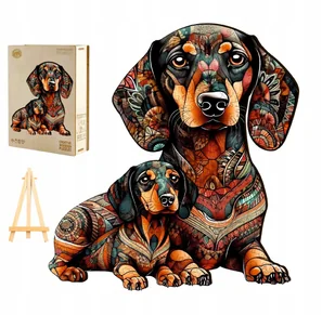 PUZZLE DREWNIANE DUŻE 300 ELEMENTÓW RODZINA JAMNIKÓW W DREWNIANYM PUDEŁKU - Puzzle PUZZLE DREWNIANE DUŻE 300 ELEMENTÓW RODZINA JAMNIKÓW W DREWNIANYM PUDEŁKU - Puzzle - miniaturka - grafika 1