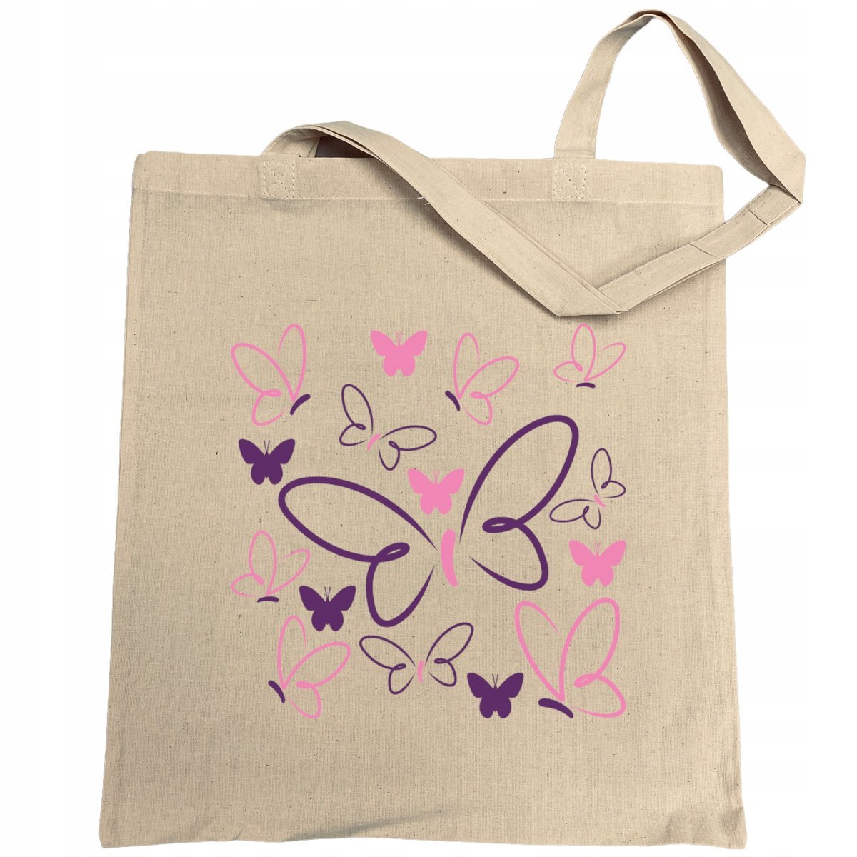 Torba na zakupy kolorowy nadruk Motyle