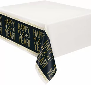 Obrus sylwestrowy Happy New Year - 213x137 cm - 1 szt. - Dekoracje i nakrycia stołu na imprezę - miniaturka - grafika 1