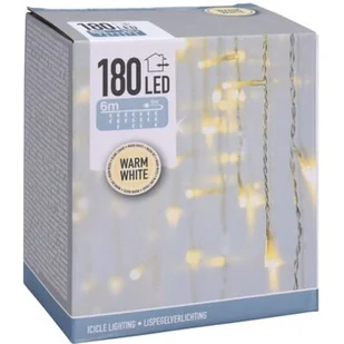 LAMPKI CHOINKOWE KURTYNA ŚWIETLNA ZEW 180 LED STEROWNIK TIMER CIEPŁY BIAŁY KABEL TRANSPARENTNY - Dekoracje domu - miniaturka - grafika 1