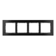 Klawisze i ramki - Karlik Ramka poczwórna Deco metal - czarny szczotkowany, grafit - miniaturka - grafika 1