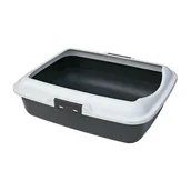 Kuwety dla kotów - Kuweta KItty Happet z wysoką ramką szara - miniaturka - grafika 1