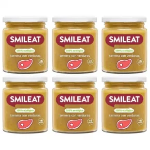 Smileat Słoiczek z ekologiczną cielęciną i warzywami po 6 miesiącu Zestaw 6 x 230 g Bio - Dania dla dzieci - miniaturka - grafika 1