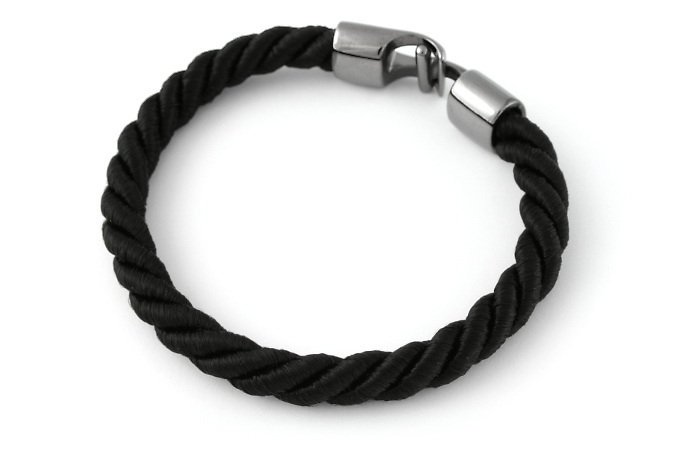 Bransoletka Męska Żeglarska Czarna Lina