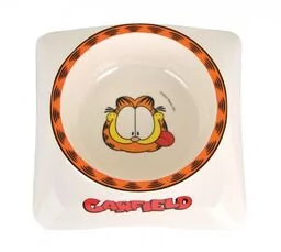 Garfield miska z melaminy /biało-żółta - Miski dla kotów - miniaturka - grafika 1