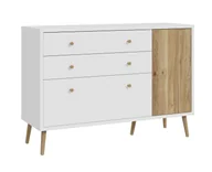 Inne meble do salonu - Komoda EasyKlix Harllson Hltk221Rec-M793 Biały / Dąb Mauvella - miniaturka - grafika 1