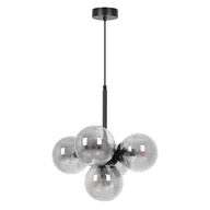 Lampy sufitowe - Czarna lampa wisząca z białymi kloszami do salonu K-5365 z serii MEGAN - miniaturka - grafika 1